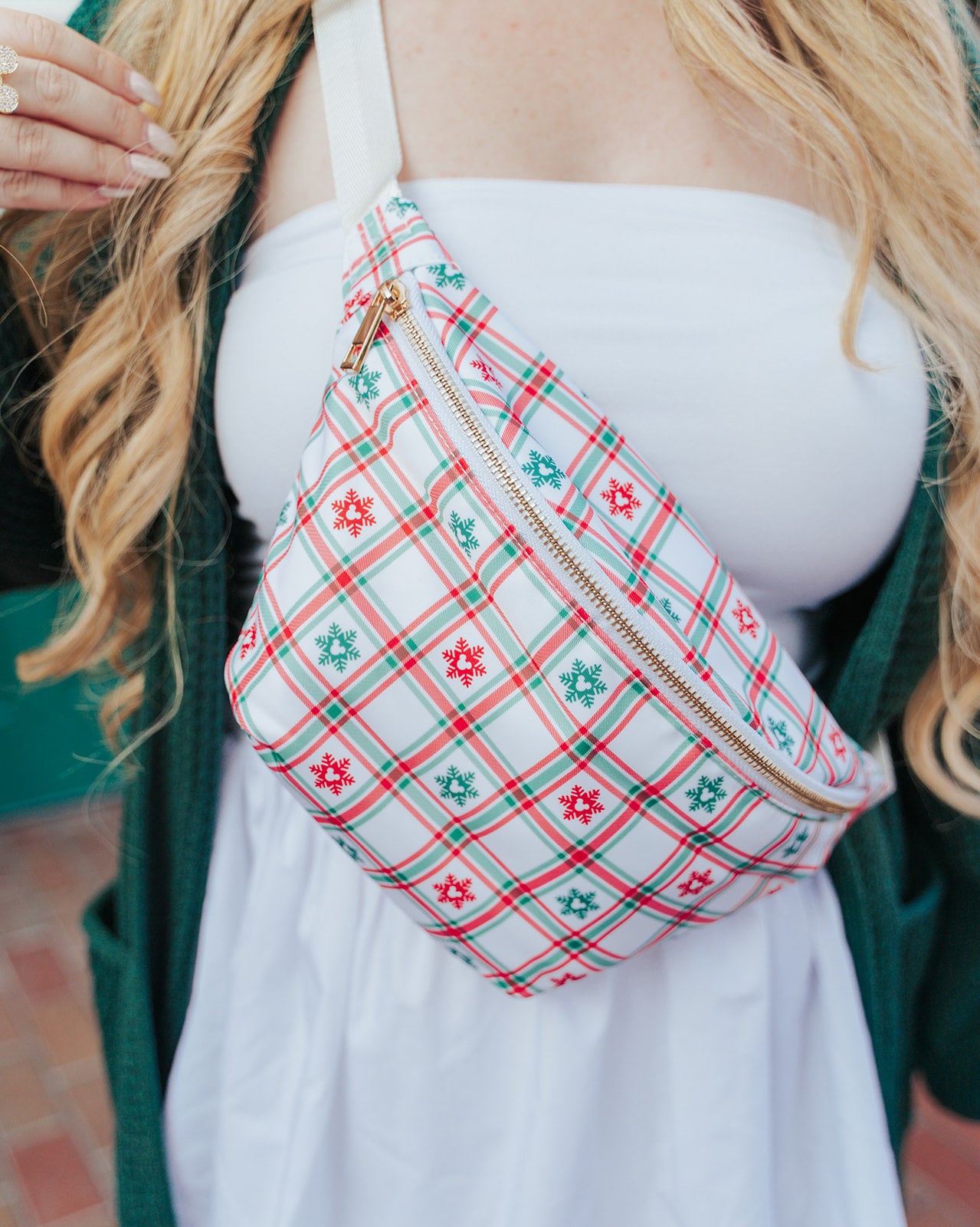 Plaid Snowflake Fanny Pack