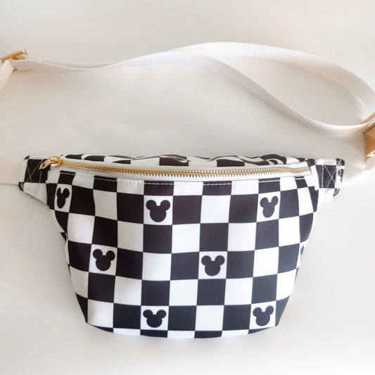 Black Magical Checkered Fanny Pack